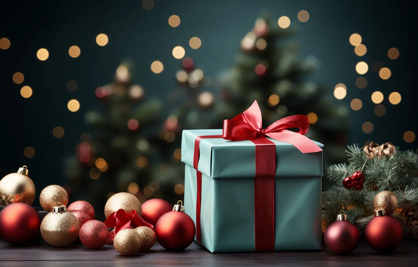 Фото обои елка, Рождество, подарки, Новый год, Christmas, tree, decoration, gift boxes