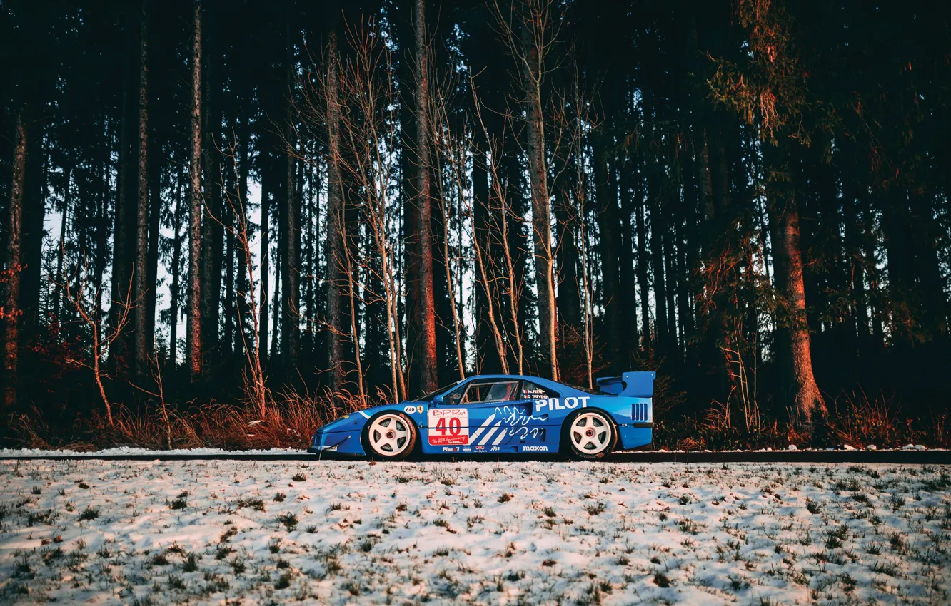 Фото обои Ferrari, F40, side view, Ferrari F40 LM by Michelotto