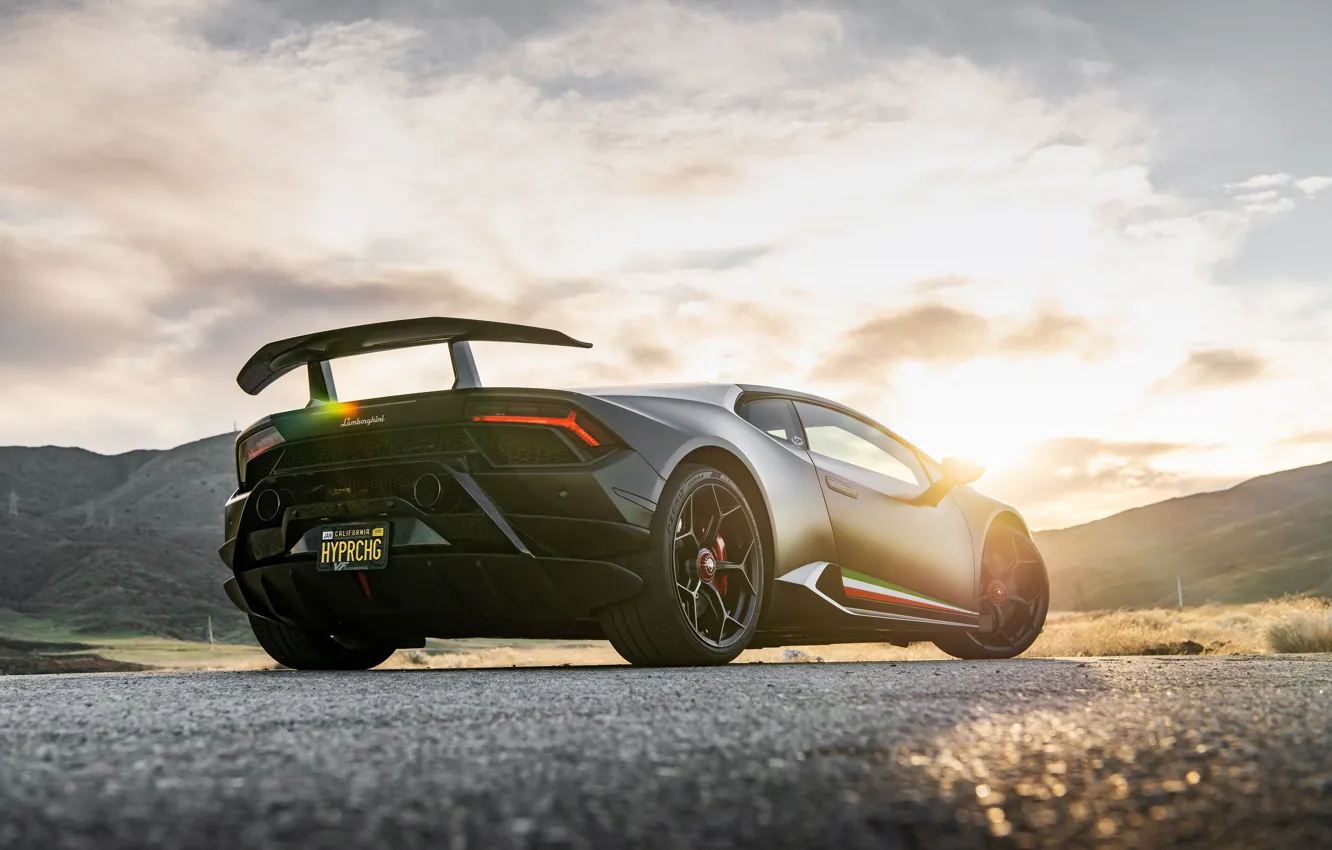 Фото обои закат, Lamborghini, Performante, Huracan, 2020, VF Engineering