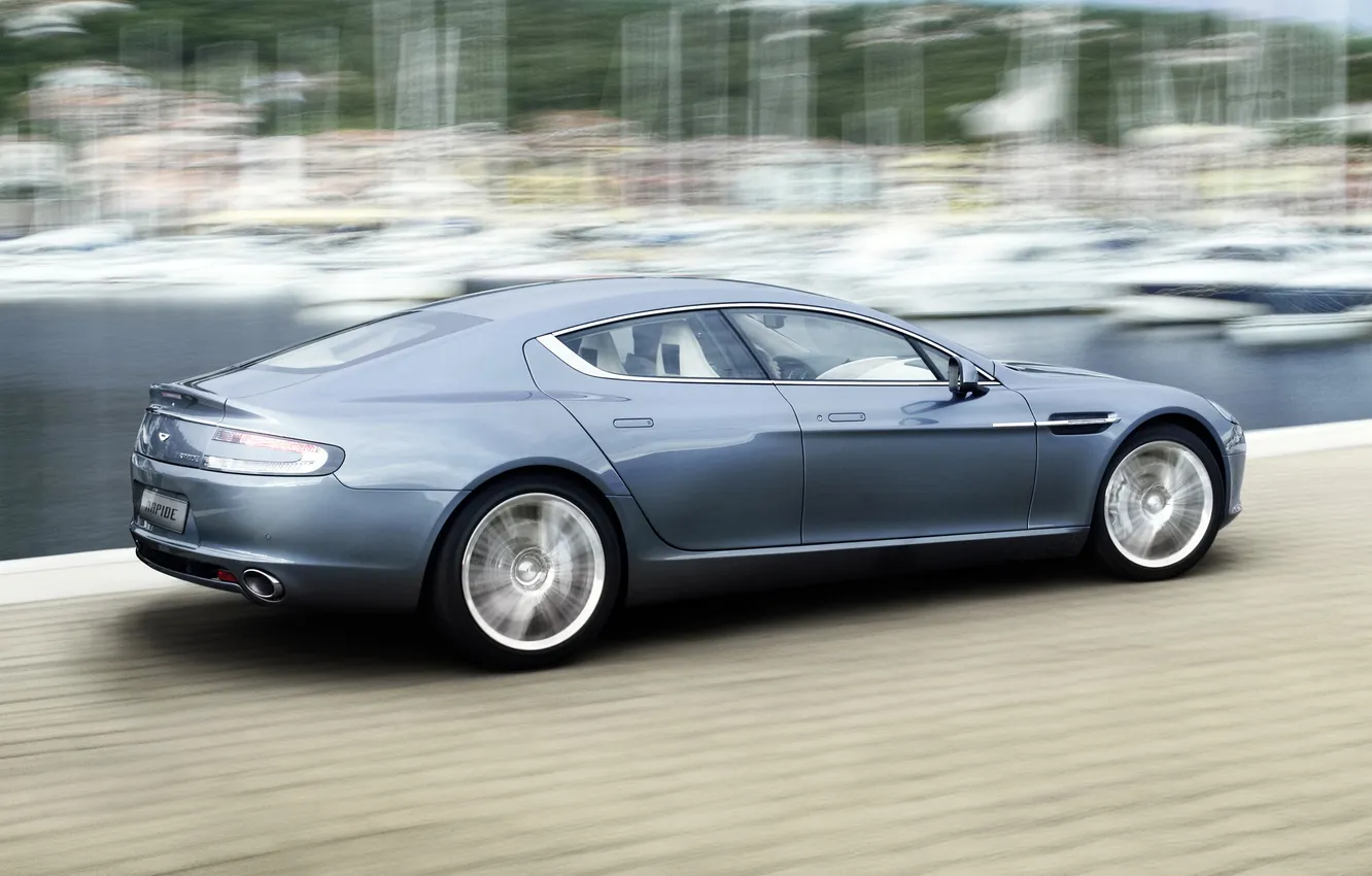 Фото обои Aston Martin, Rapide, Blue