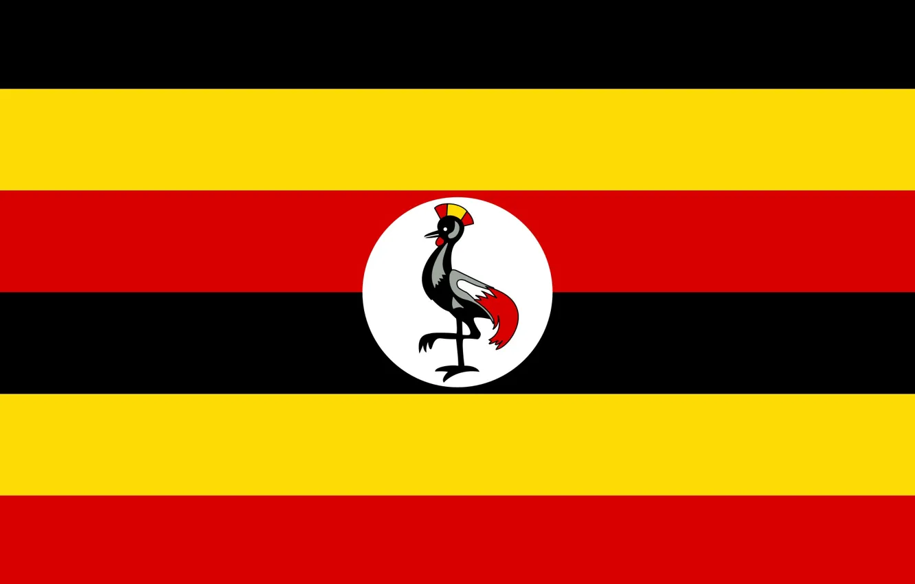 Фото обои red, logo, black, yellow, Africa, Uganda