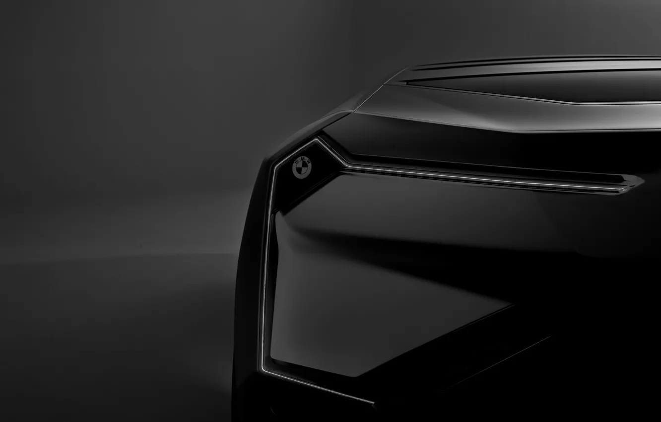 Фото обои купе, BMW, эмблема, задняя часть, 2019, Vision M NEXT Concept