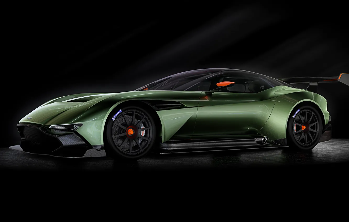Фото обои зеленый, Aston Martin, вулкан, астон мартин, 2015, Vulcan