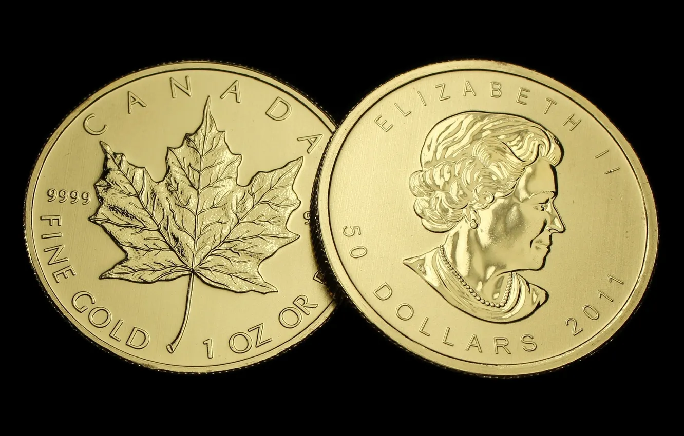 Фото обои gold, Canada, money, coin