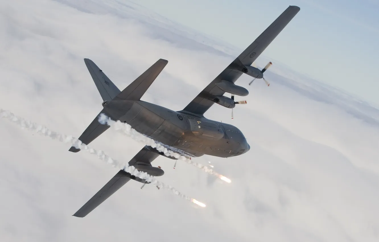 Фото обои самолёт, военно-транспортный, C-130, Super Hercules