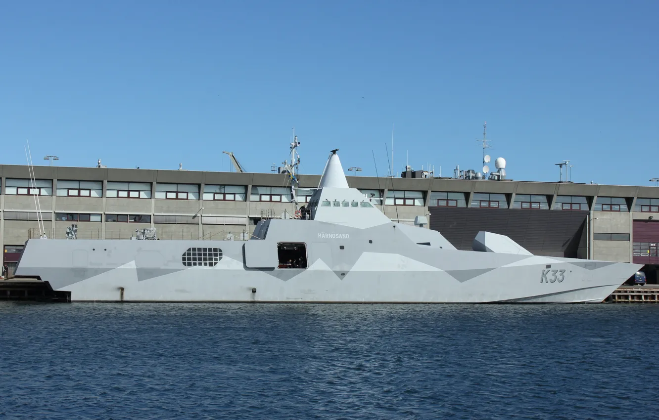 Фото обои corvette, Swedish Navy, Visby class, HMS Härnösand, K33