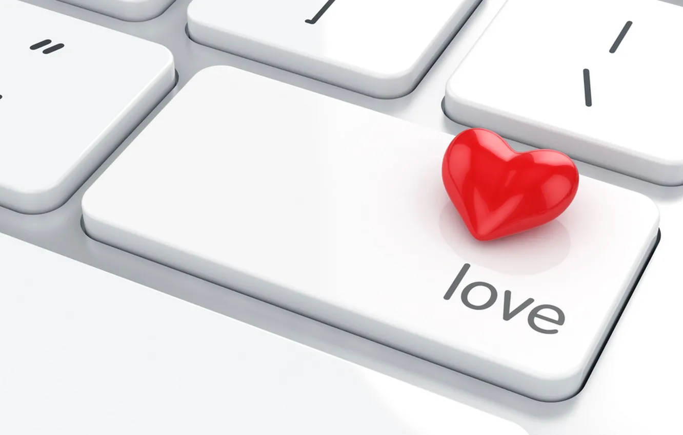 Фото обои любовь, сердце, клавиатура, love, heart, keyboard