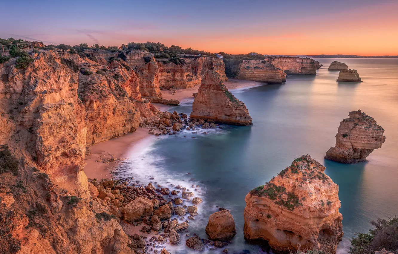 Фото обои море, скалы, берег