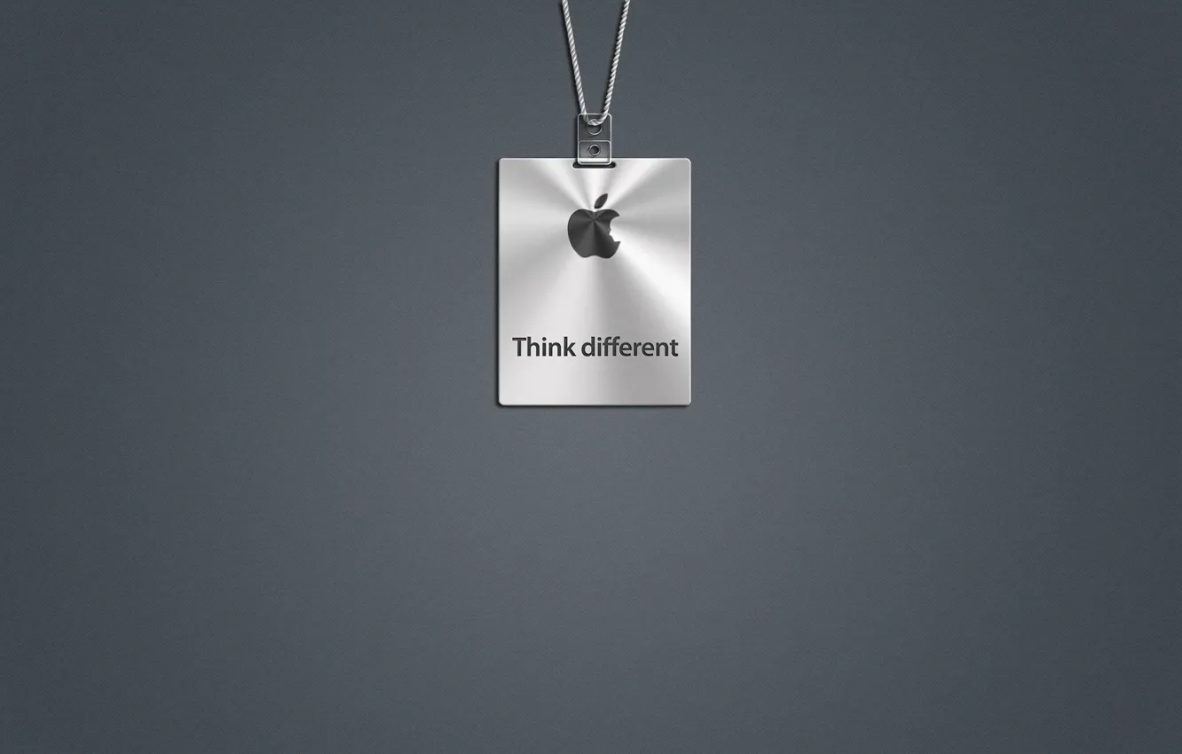 Фото обои серый, apple, лого, mac, Think Different