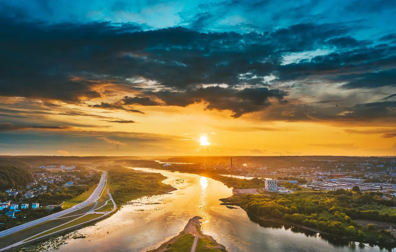 Фото обои утро, Lietuva, Kaunas, Santaka