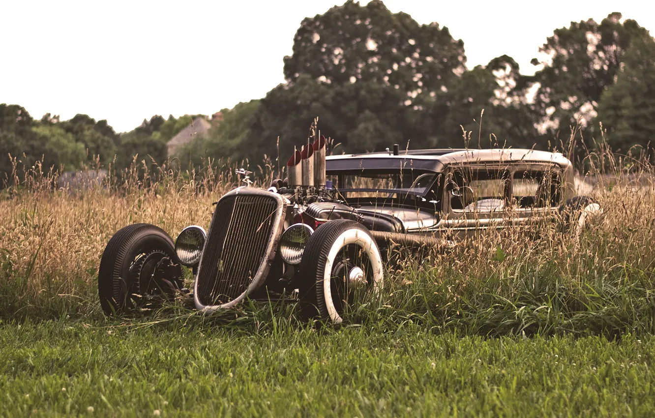 Фото обои Ford Model T, ретро машины, 1930 Ford Model T Rat Rod