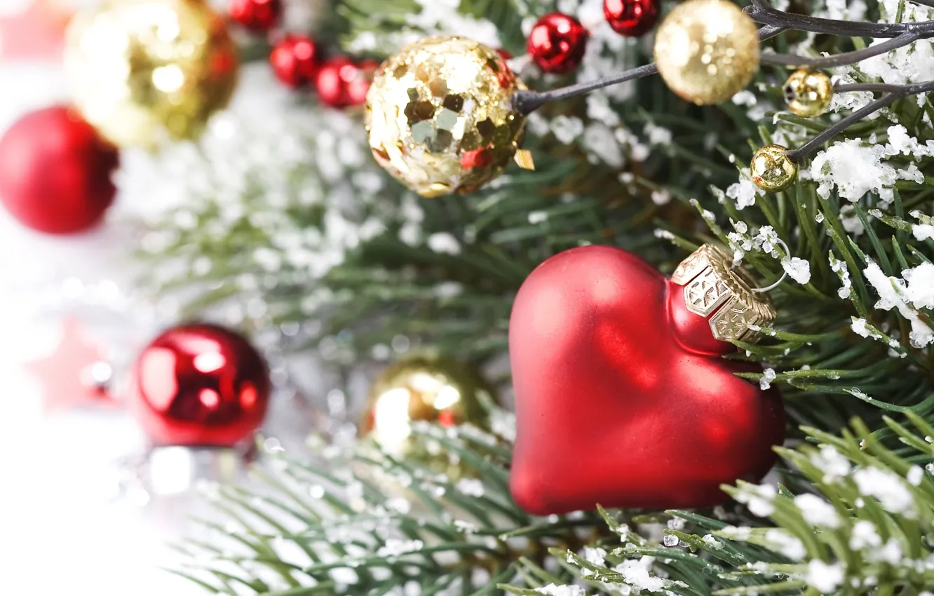Фото обои снег, праздник, игрушки, новый год, ёлка, декорации, happy new year, christmas decoration