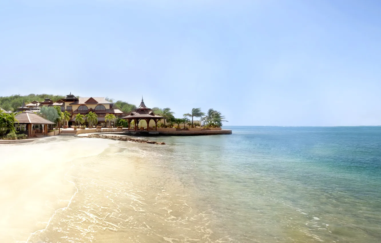 Фото обои пляж, океан, вилла, beach, private villas, Caribbean luxury holiday