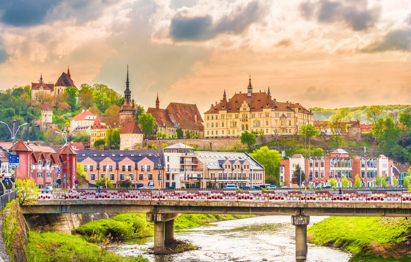 Фото обои tower, street, town, tourism, transylvania, traditional, sighisoara
