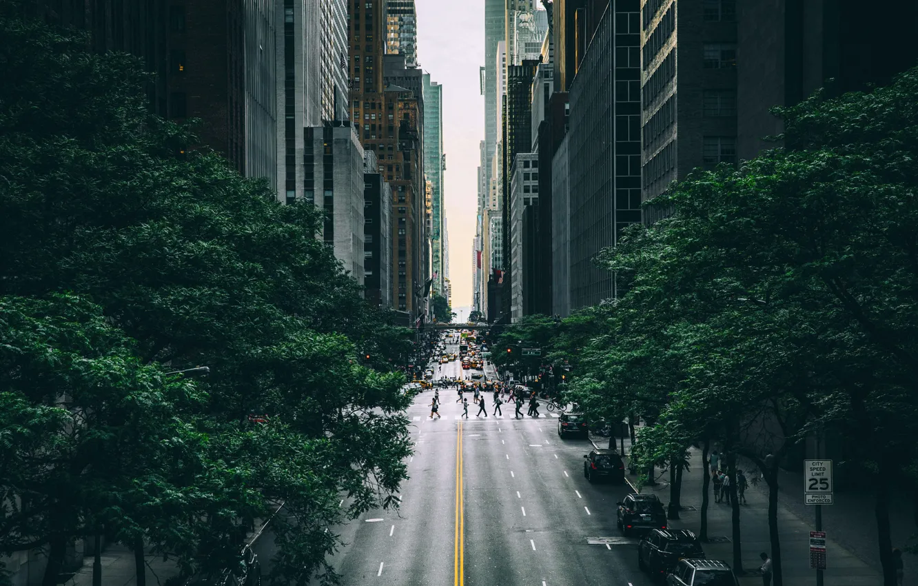 Фото обои город, улица, США, Нью Йорк