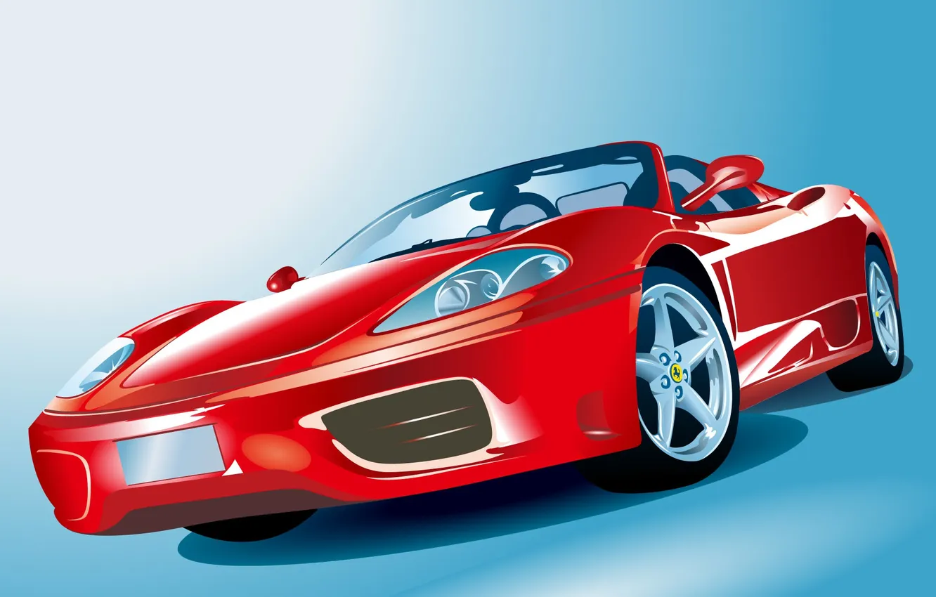 Фото обои спорт, вектор, Ferrari, кабриолет