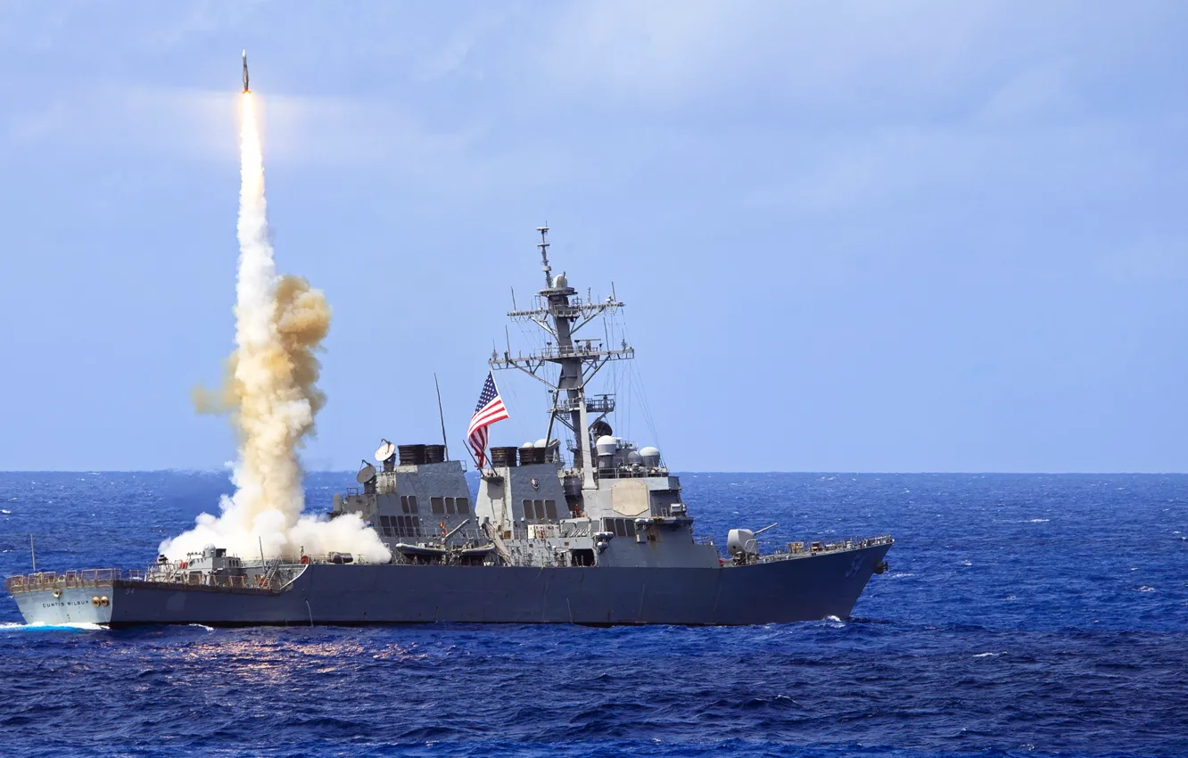 Фото обои оружие, корабль, армия, Standard Missile 2 (SM-2), USS Curtis Wilbur (DDG 54)