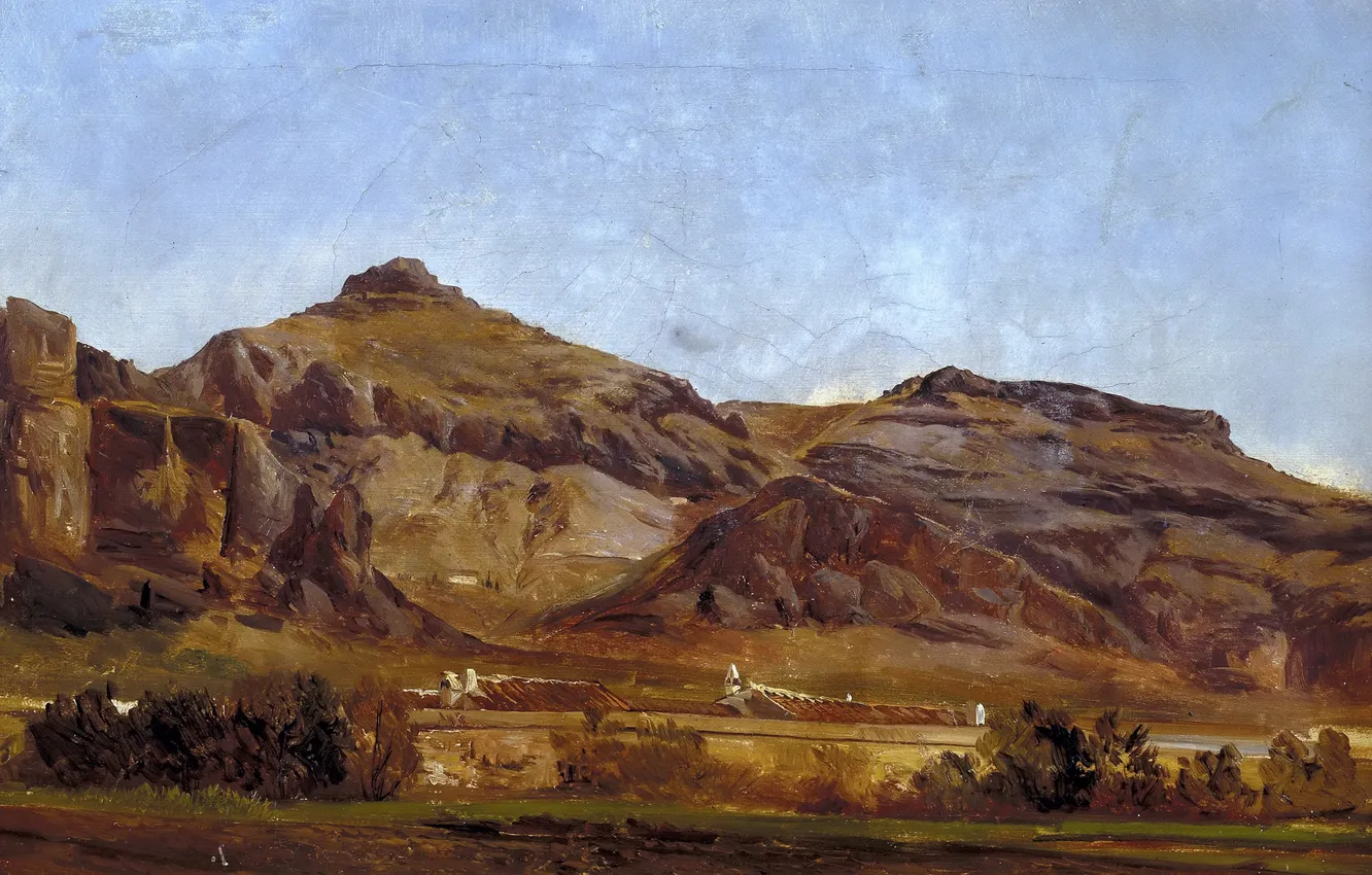 Фото обои пейзаж, горы, картина, Карлос де Хаэс, Каньон Деспеньяперрос