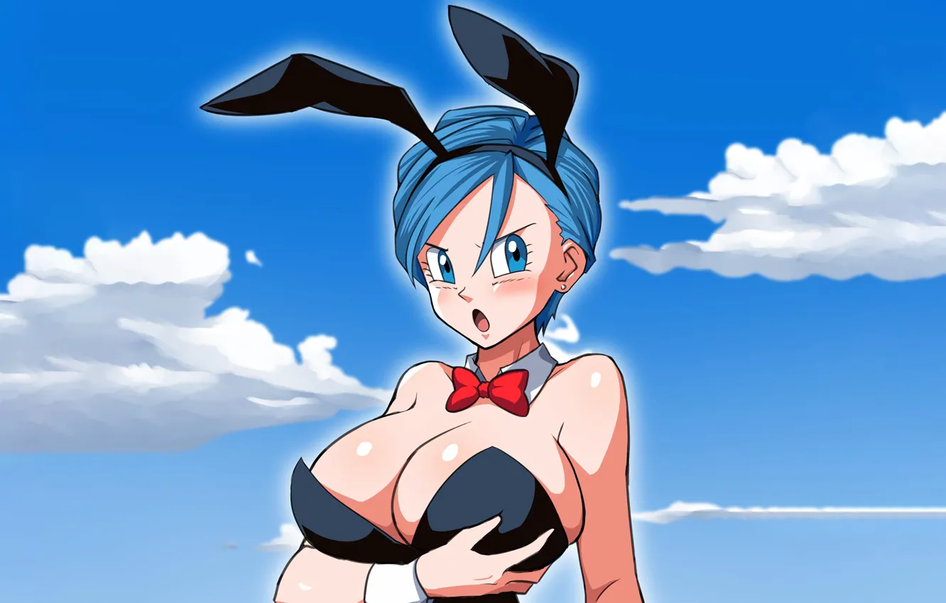 Фото обои collant, Bulma, blue eyes, leotard, short hair, handsome, breasts, big boobs