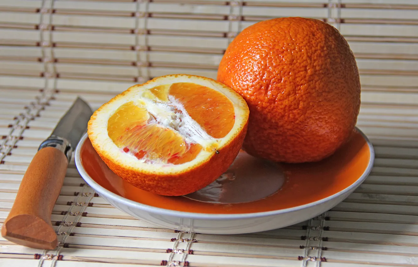 Фото обои макро, апельсин, фрукты
