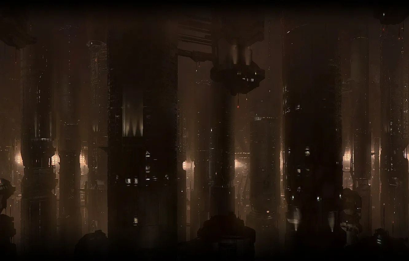 Фото обои космос, огни, станция, Omega, Mass Effect 2
