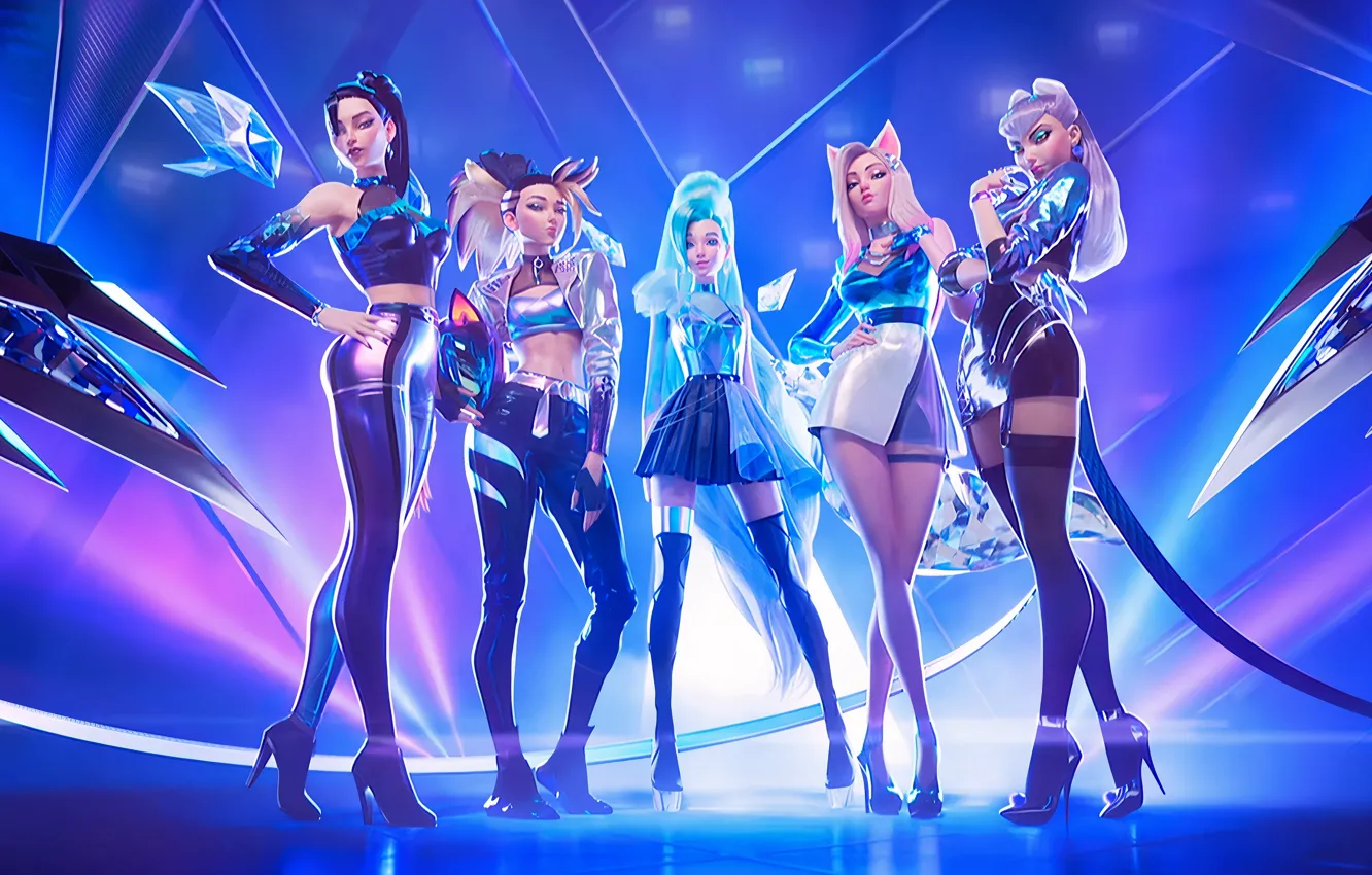 Фото обои K-Pop, League Of Legends, Video Game, KDA, Seraphine, Kai'Sa (League of Legends), Ahri (League Of …