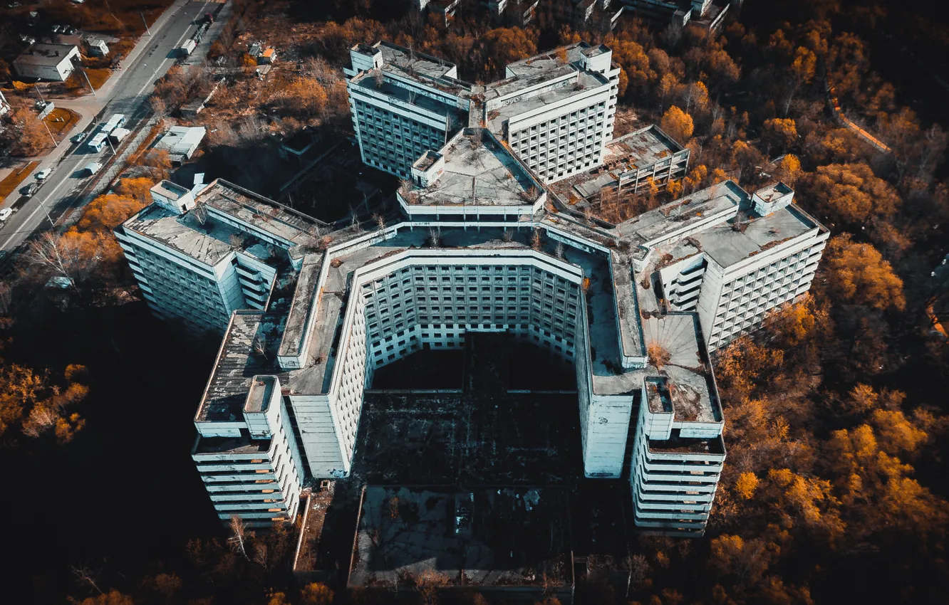 Фото обои Осень, Мрак, Большая, Москва, Darkness, Autumn, Hospital, Destroyed