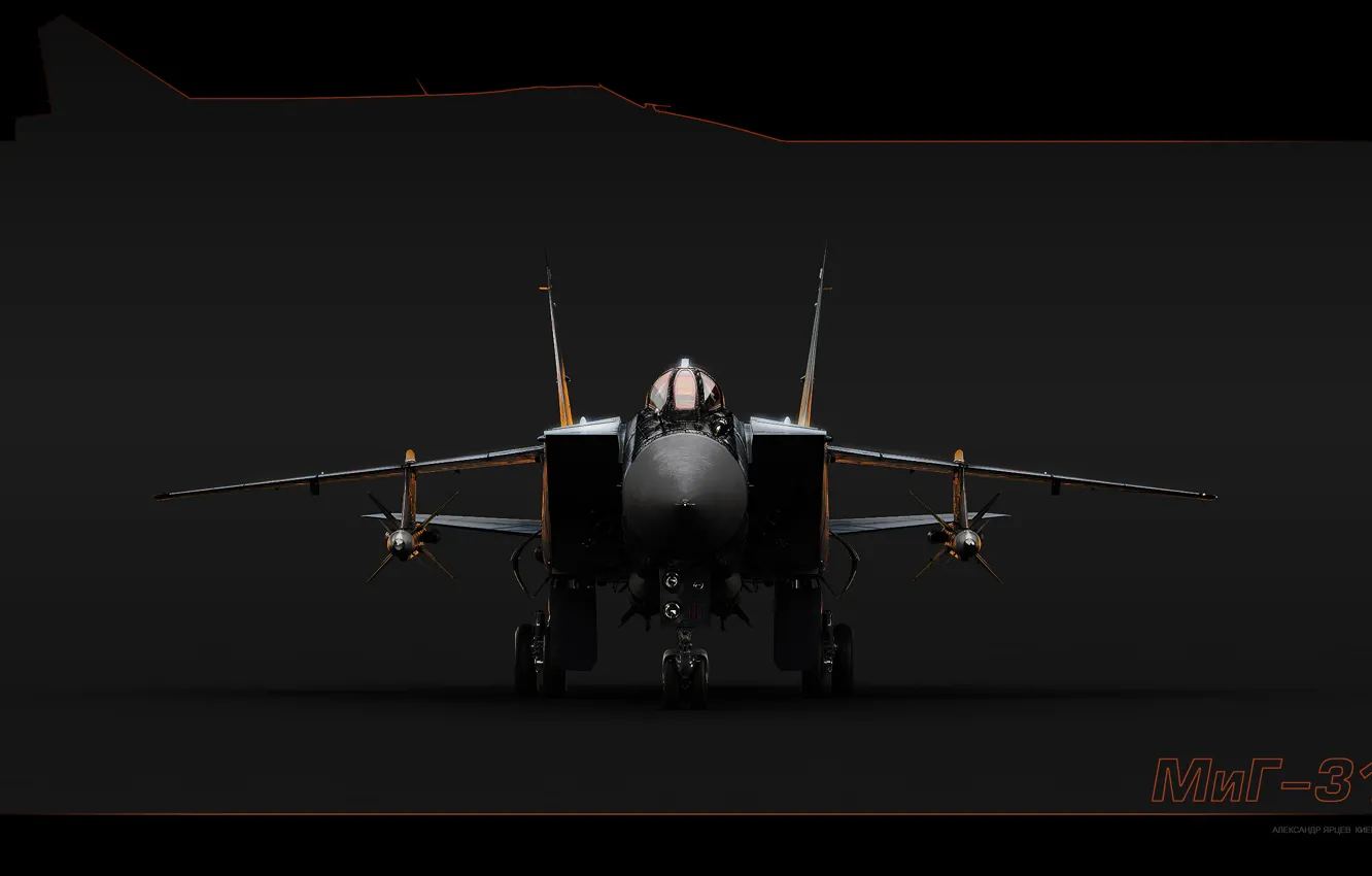 Фото обои Истребитель, MiG, МиГ, ВВС, Перехватчик, ВВС России, Foxhound, МиГ-31