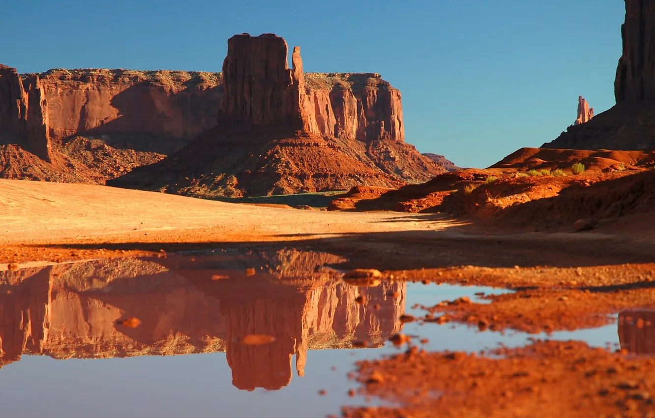 Фото обои озеро, скалы, каньон