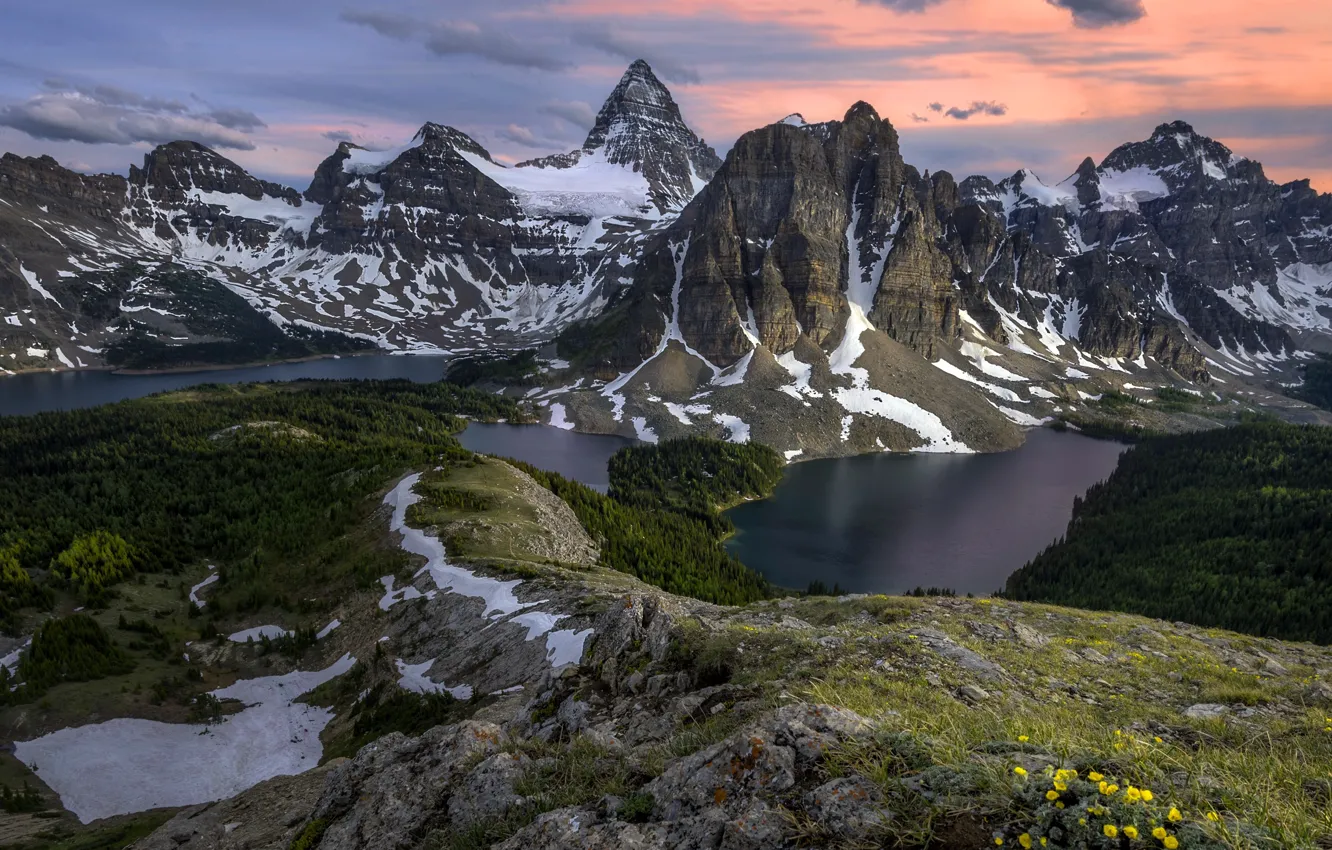 Фото обои Горы, Снег, Канада, Canada, Snow, Mountains, Assiniboine Provincial Park, Провинциальный парк Ассинибойн