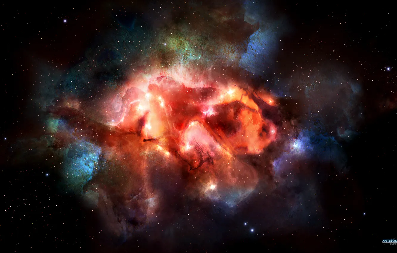 Фото обои звезды, туманность, universe, созвездие, antetum nebula