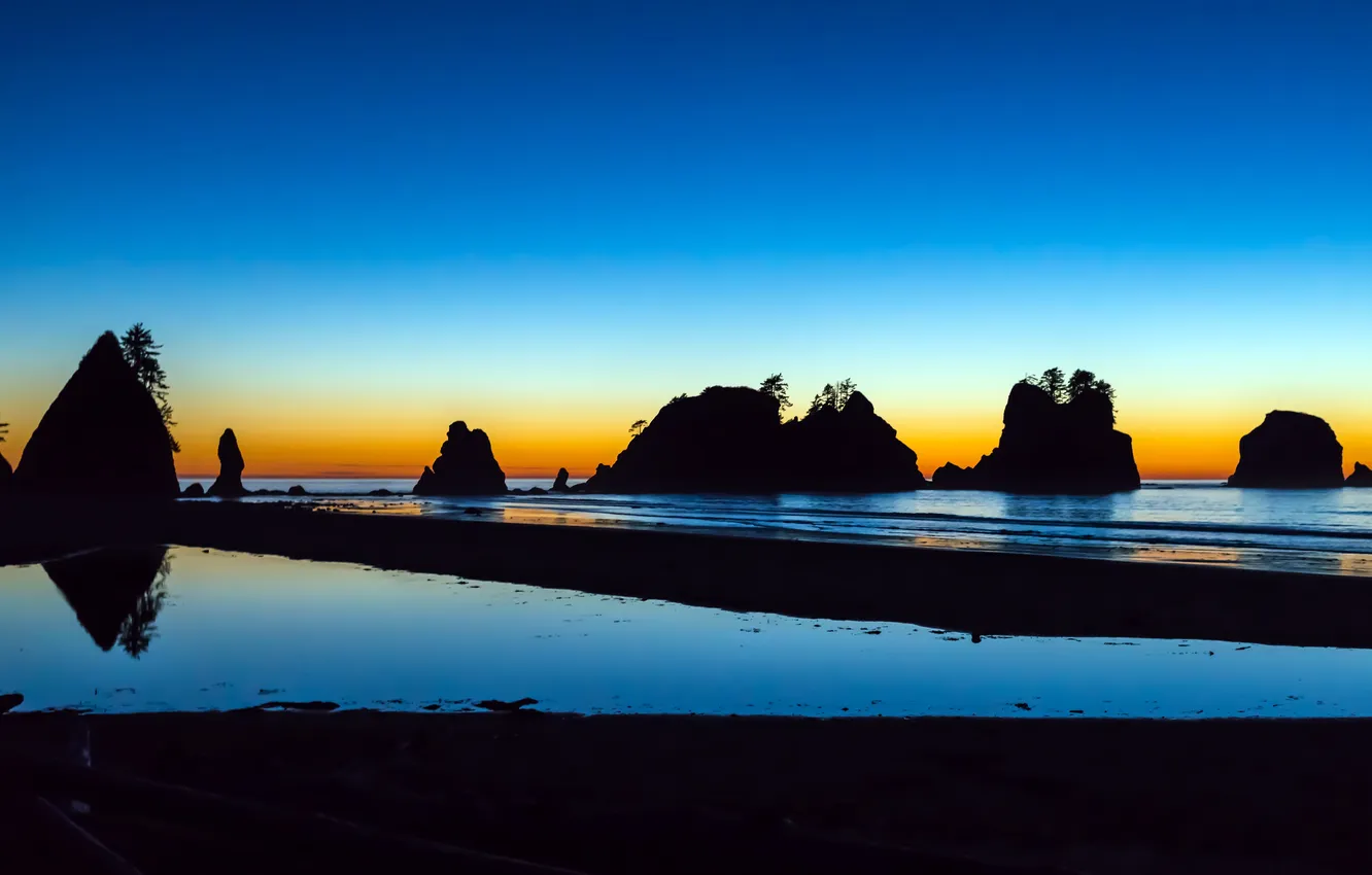 Фото обои USA, Washington, Olympic National Park, Shi Shi Beach
