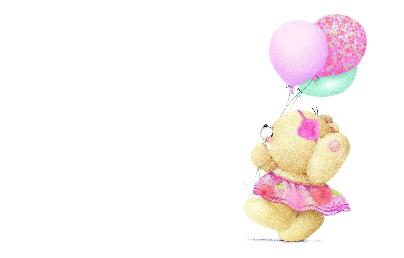 Фото обои шарики, настроение, праздник, арт, мишка, детская, Forever Friends Deckchair bear
