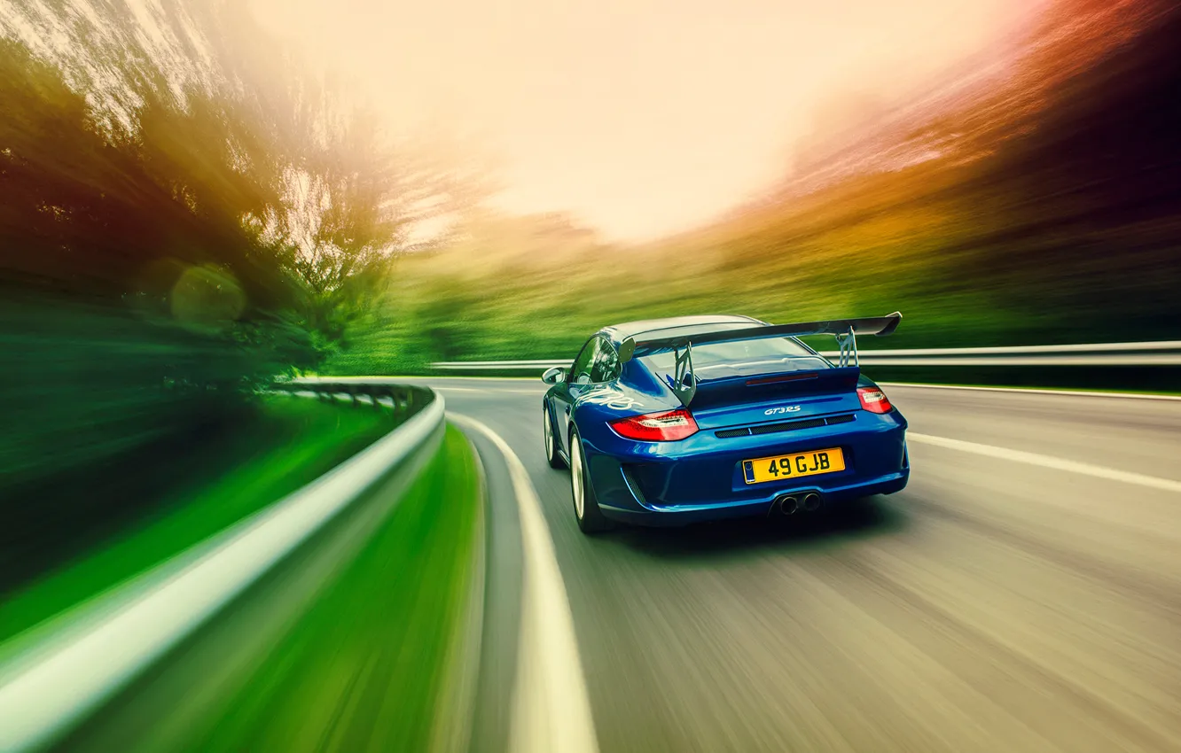 Фото обои дорога, скорость, Porsche, GT3RS, 997.2