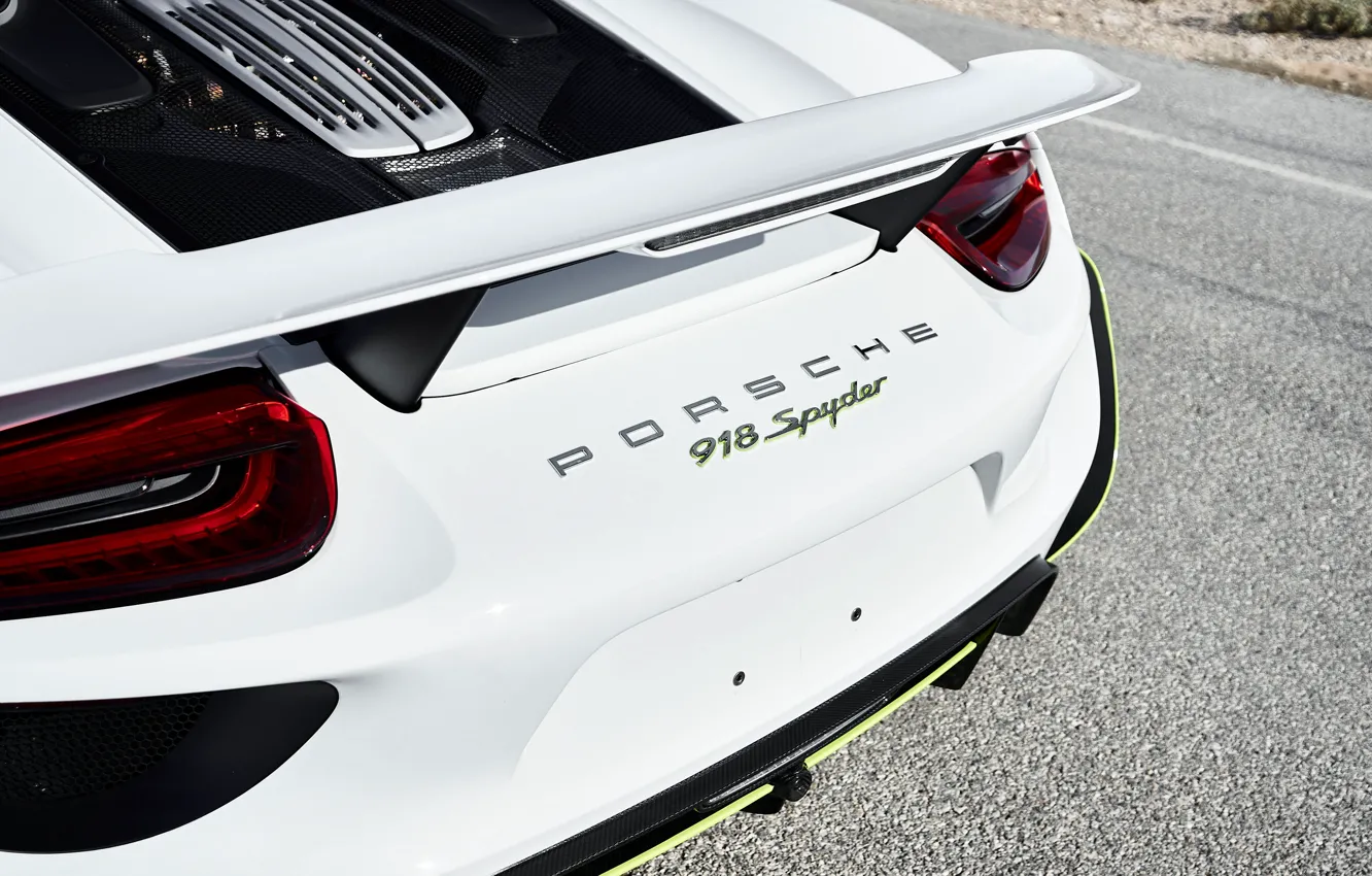 Фото обои Porsche, 918, Porsche 918 Spyder, rear wing