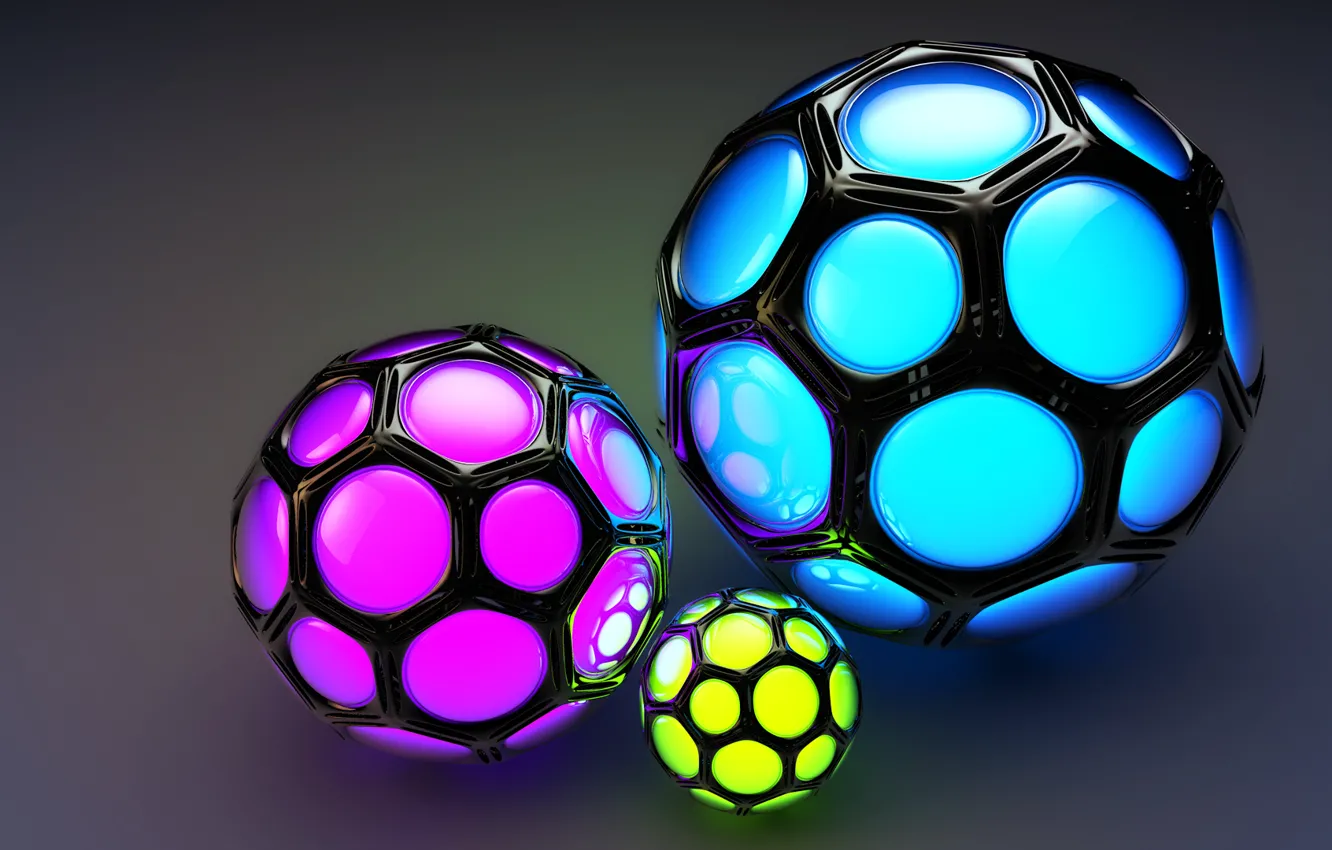 Фото обои фон, шары, цветные, соты, ячейки