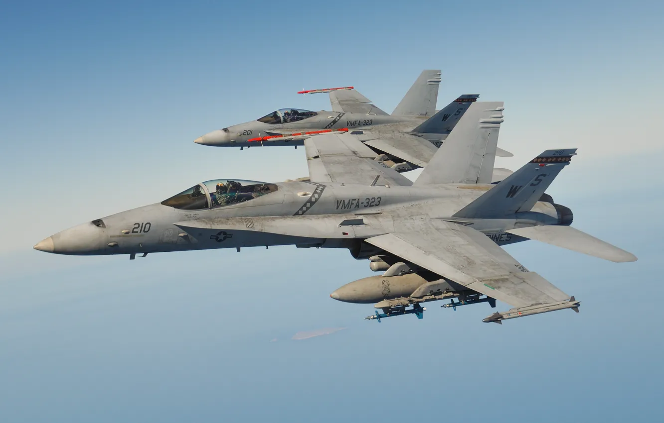 Фото обои полет, истребитель, многоцелевой, Hornet, CF-18