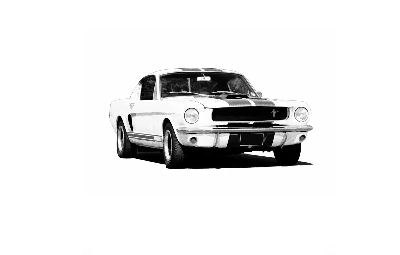 Фото обои Mustang, Ford, классика, передок