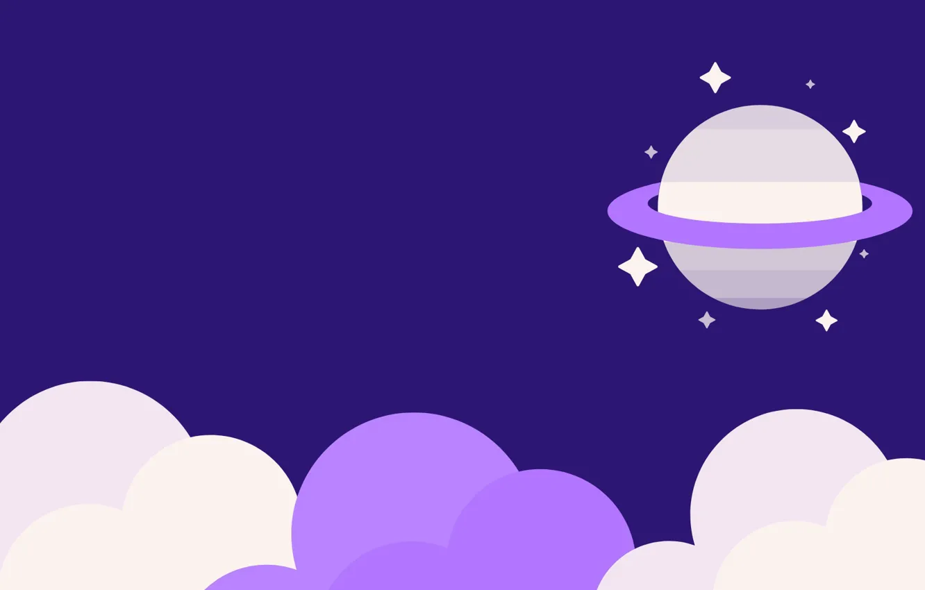 Фото обои небо, звезды, облака, планета, колцо