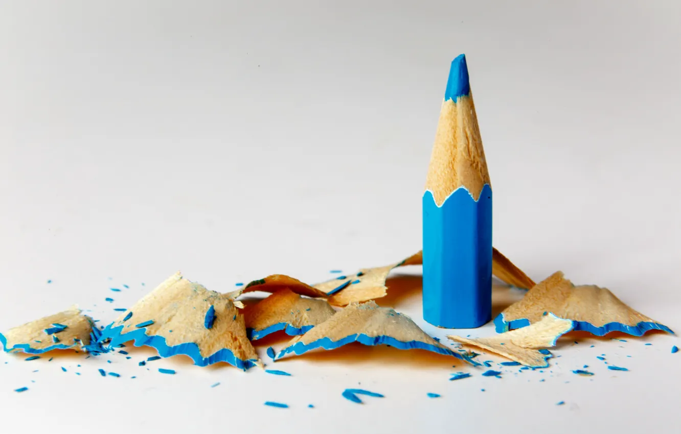 Фото обои blue, pencil, tip, shavings