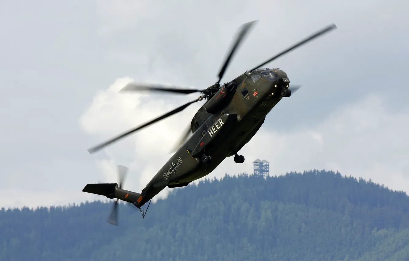 Фото обои Sikorsky, тяжёлый, транспортный вертолёт, CH-53G
