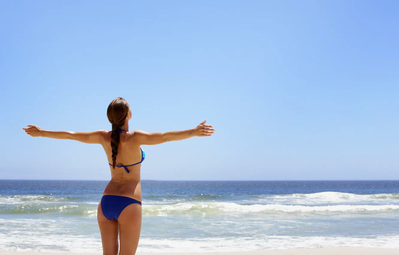 Фото обои girl, summer, bikini