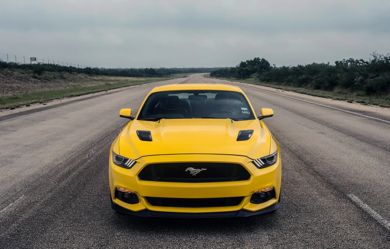 Фото обои Mustang, Ford, мустанг, форд, Hennessey, Supercharged, 2015, HPE750