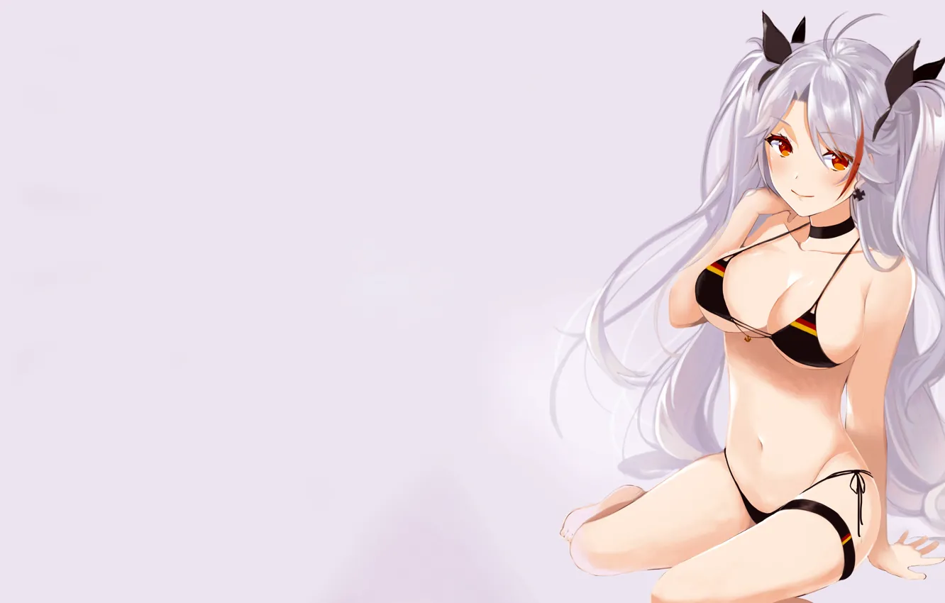 Фото обои girl, sexy, cleavage, long hair, boobs, anime, beautiful, twintails