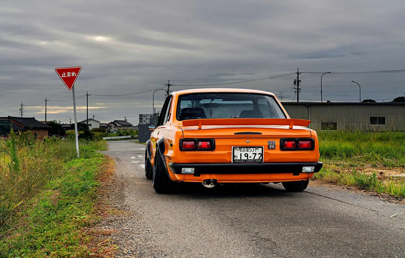 Фото обои Авто, Машина, Оранжевый, Ниссан, Nissan, Фары, Автомобиль, 2000