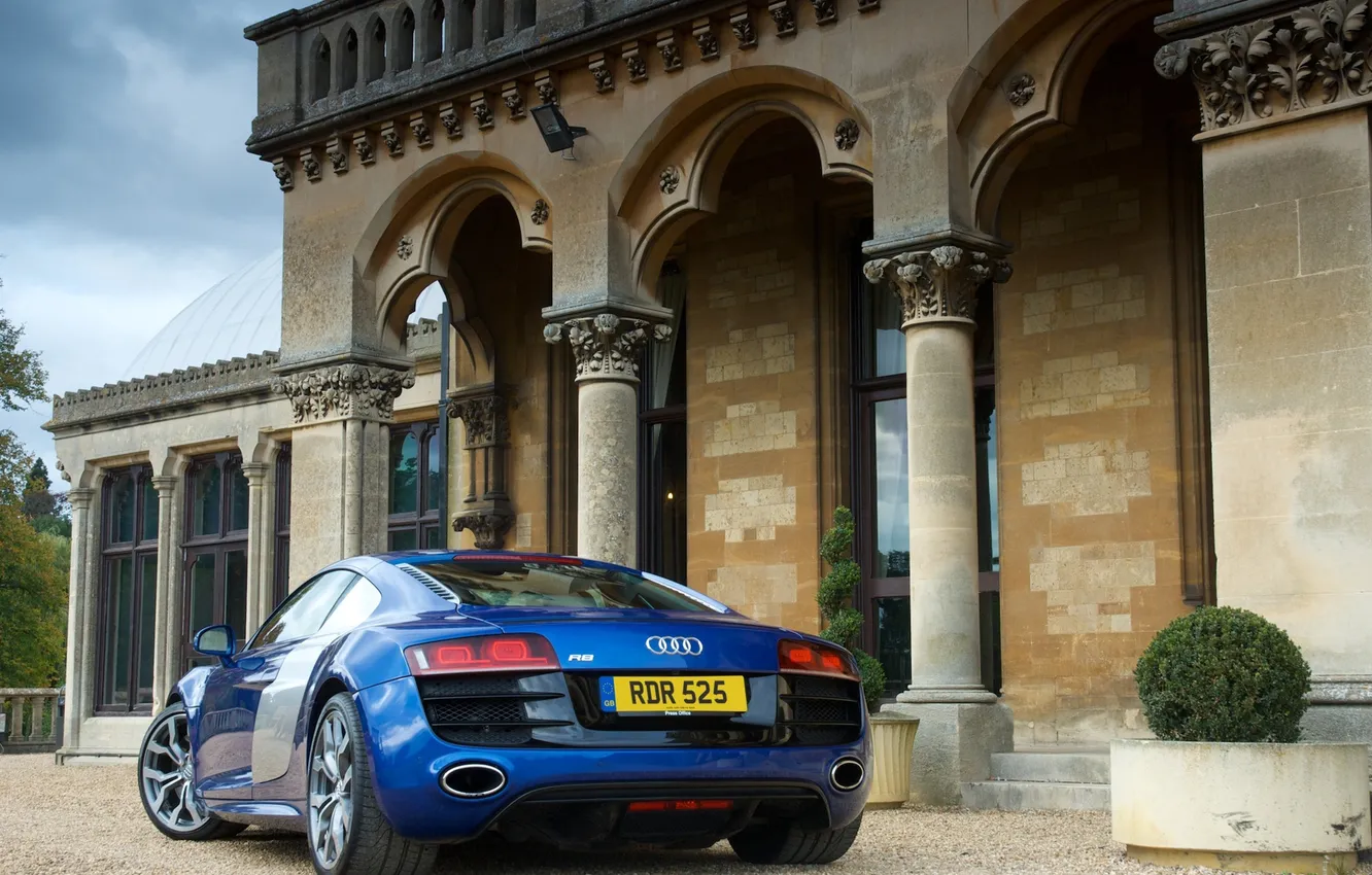 Фото обои car, машина, дом, house, audi r8 v10, 3000x2068