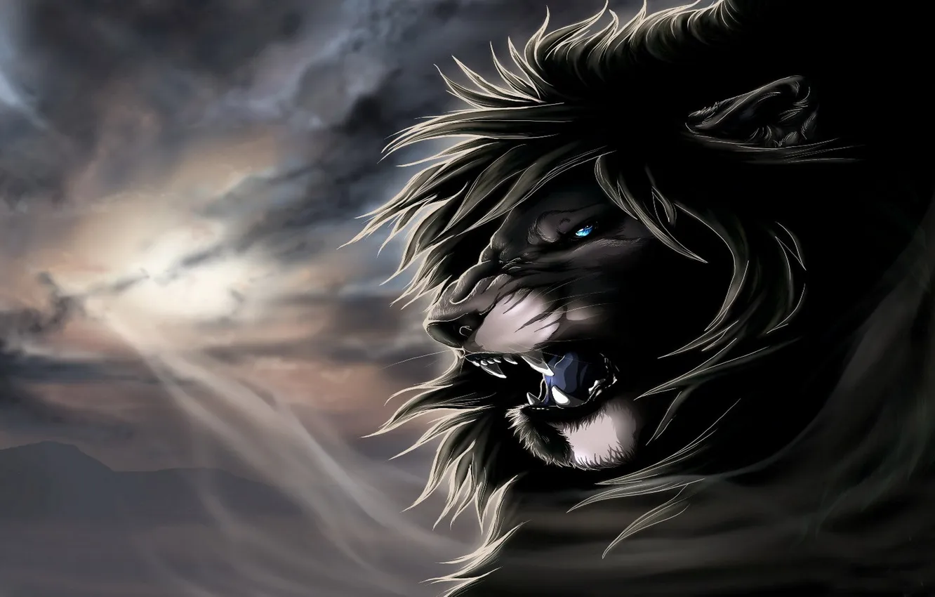 Фото обои animals, art, lion