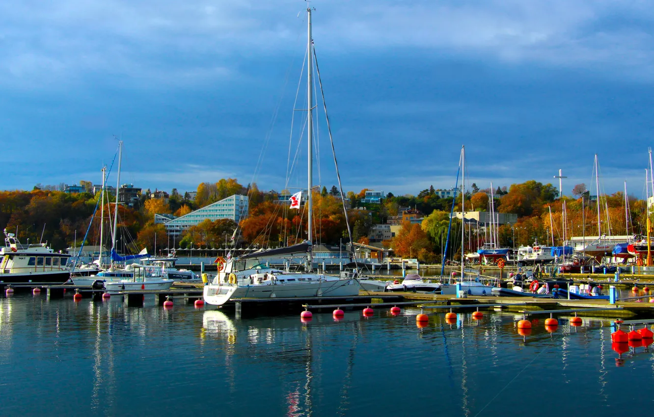 Фото обои boats, yachts, bay, swim