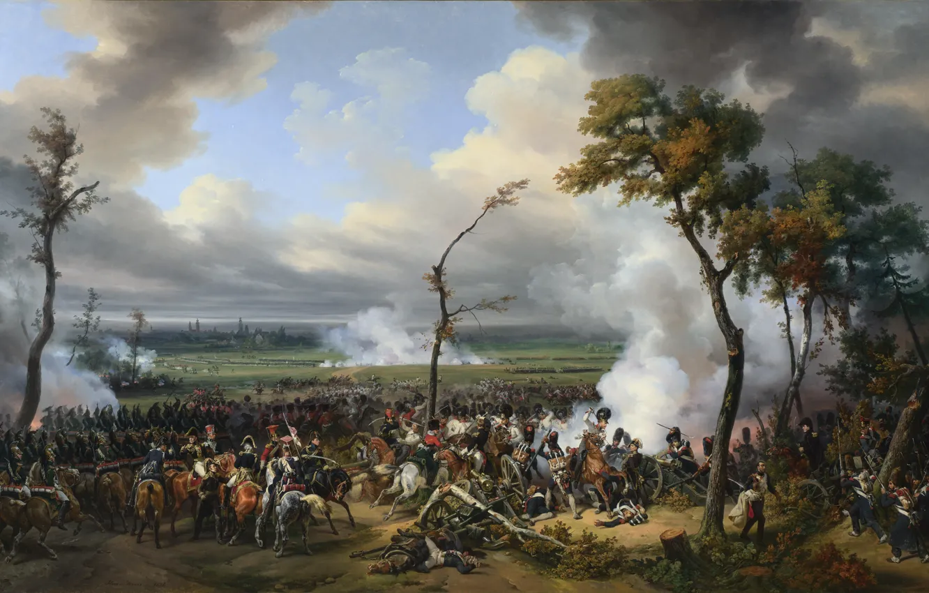 Фото обои масло, картина, холст, «The Battle of Hanau», «Битва за Ханау»