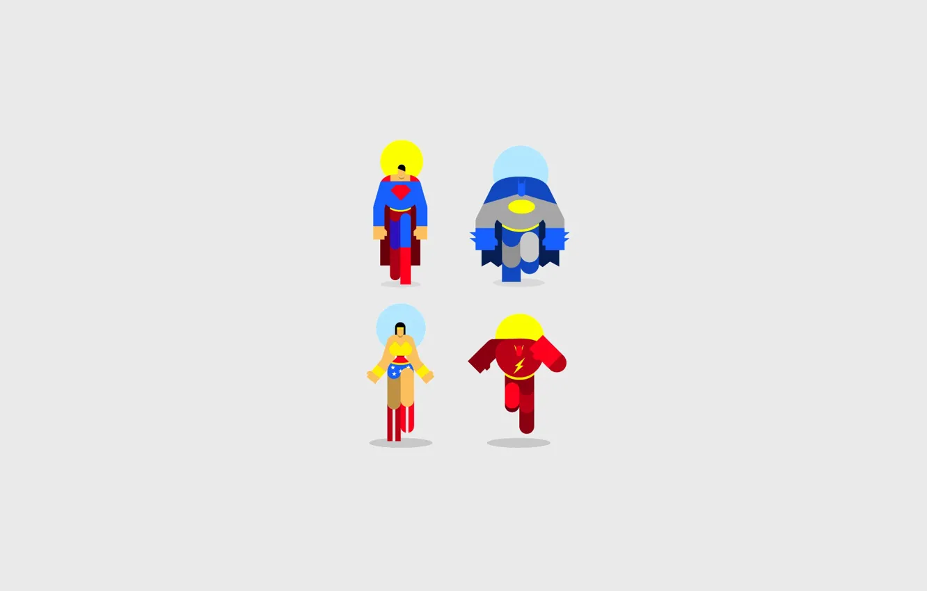 Фото обои Wonder Woman, Batman, Superman, flash, superheroes